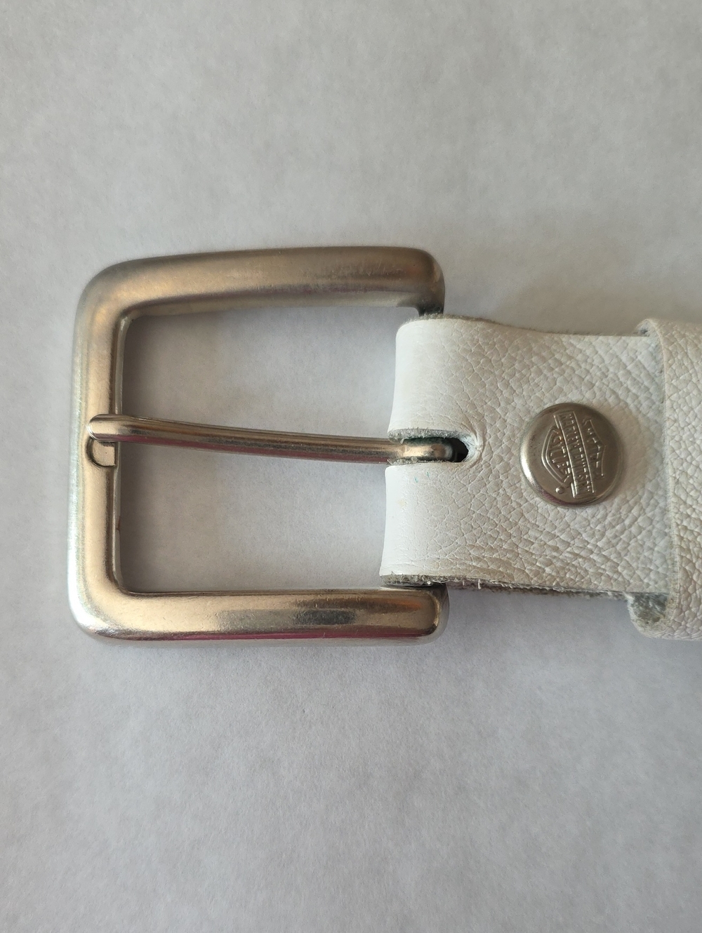 Harley-Davidson White Genuine Leather Studded Biker Belt - Size 34" - Picture 4 of 9